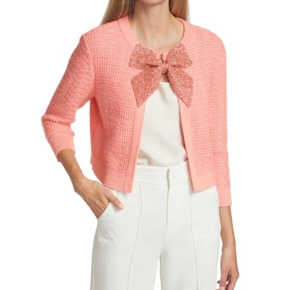 Alice and Olivia Akira Bow-Embellished Cardigan size XS - Picture 1 of 6